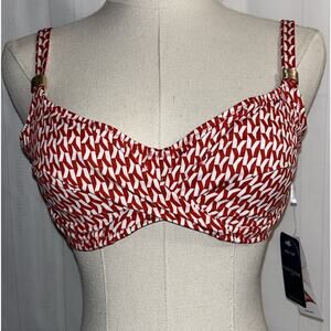 FANTASIE KOH LIPE RADIANT RED UNDERWIRE FULL CUP BIKINI TOP NEW US 32D